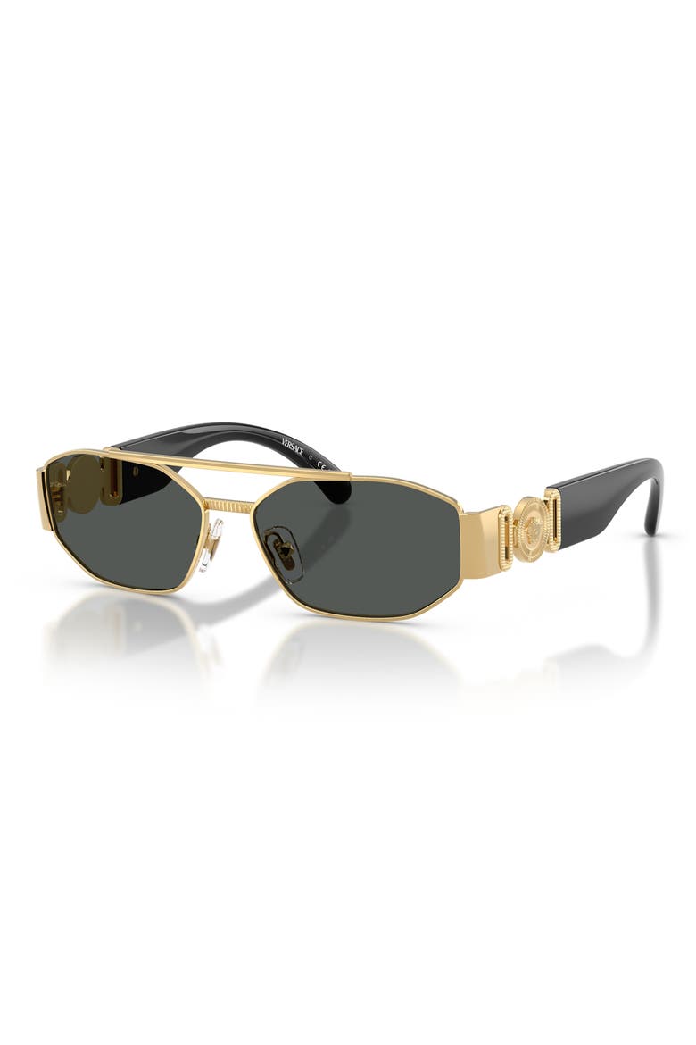 Kids' 50mm Rectangular Sunglasses, Alternate, color, GOLD / DARK GREY