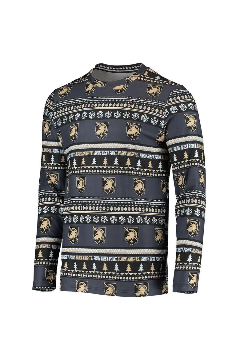 Men's Concepts Sport Black Army Black Knights Ugly Sweater Knit Long Sleeve Top and Pant Set, Alternate, color, Black