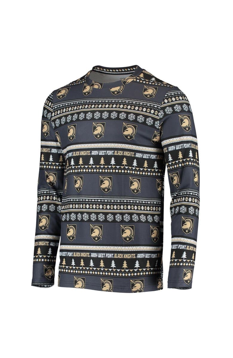 CONCEPTS SPORT Men's Concepts Sport Black Army Black Knights Ugly Sweater Knit Long Sleeve Top and Pant Set, Alternate, color, Black