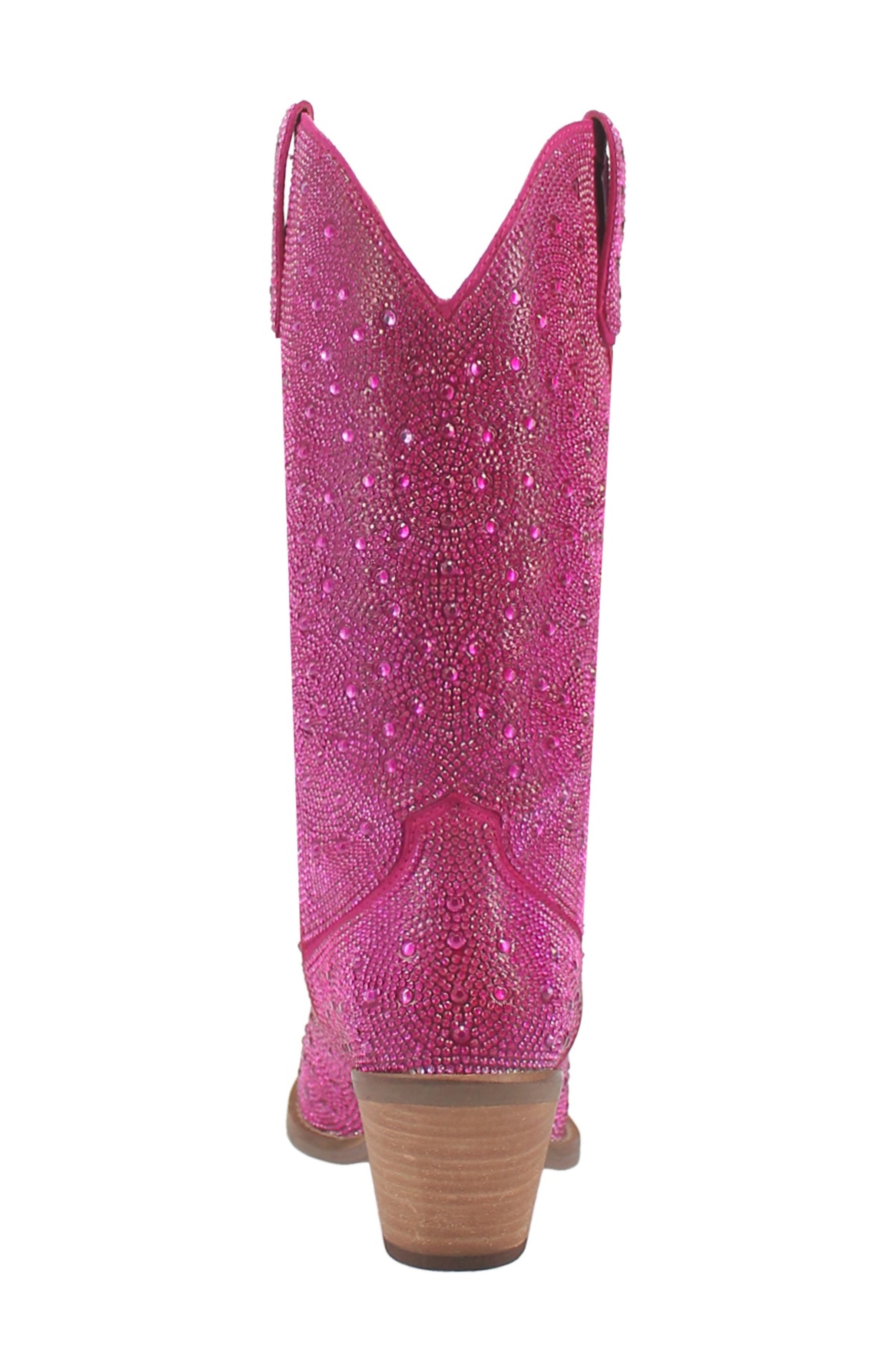Dingo Silver Dollar Rhinestone Western Boot, Alternate, color, Fuchsia