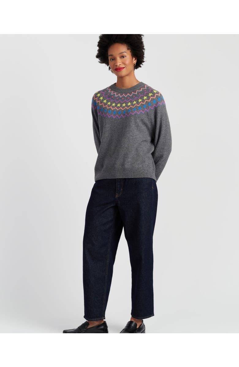Chinti & Parker Wool Cashmere Star Yoke Sweater, Alternate, color, Grey