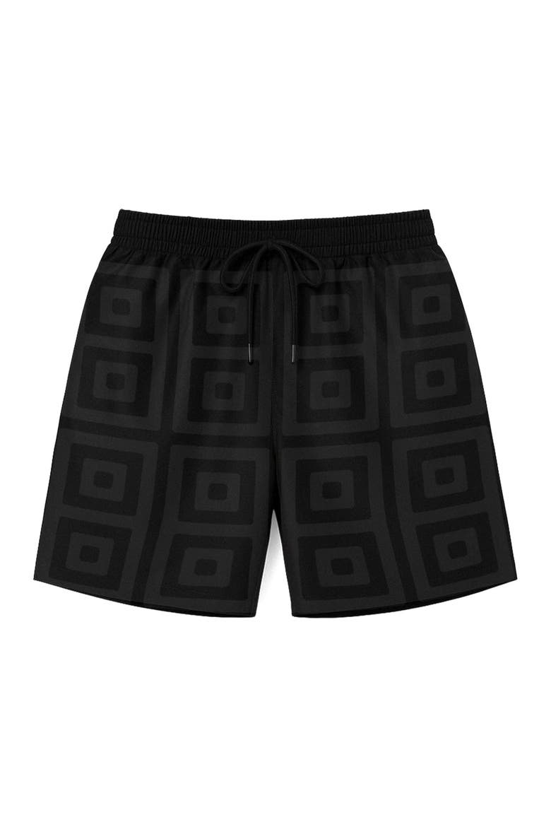 Pattern Swim Short, Alternate, color, Black