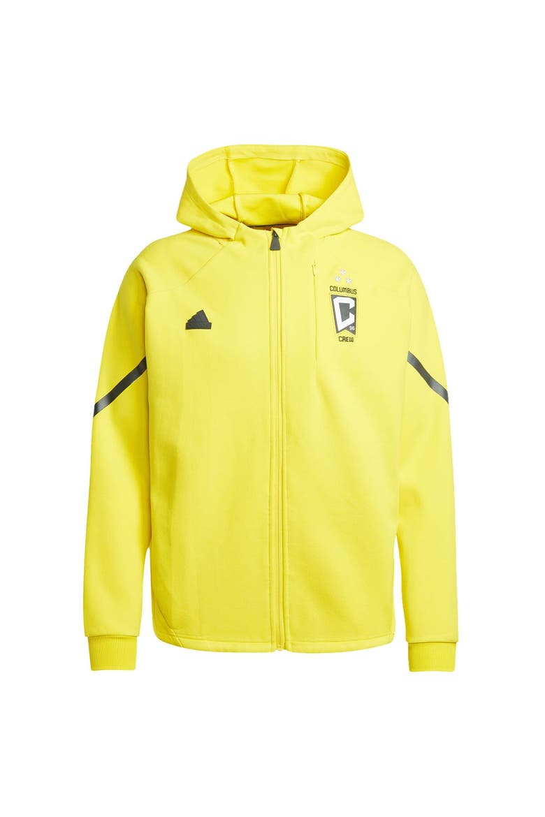 Men's adidas Gold Columbus Crew 2024 Anthem Travel Raglan Sleeve Full-Zip Jacket, Main, color, Yellow
