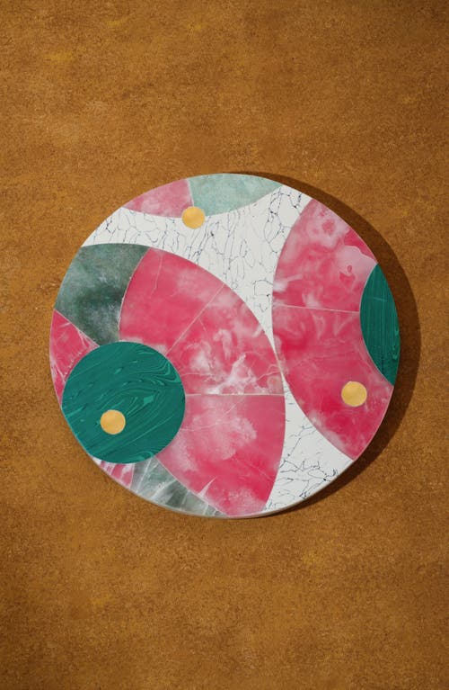 Tiramisu Aurora Splendor Marble Platter In White Multi