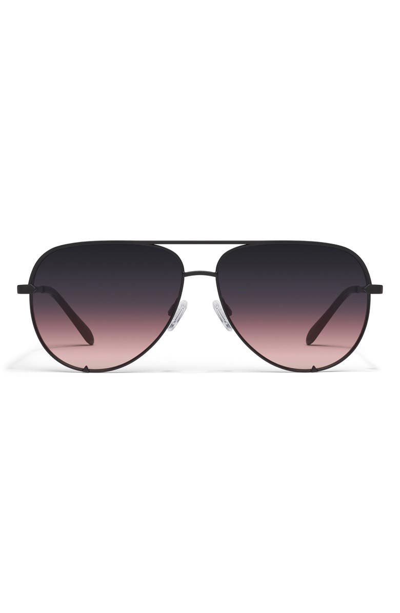 QUAY High Key 64mm Oversize Aviator Sunglasses, Main, color, Black/ Black Plum Pink