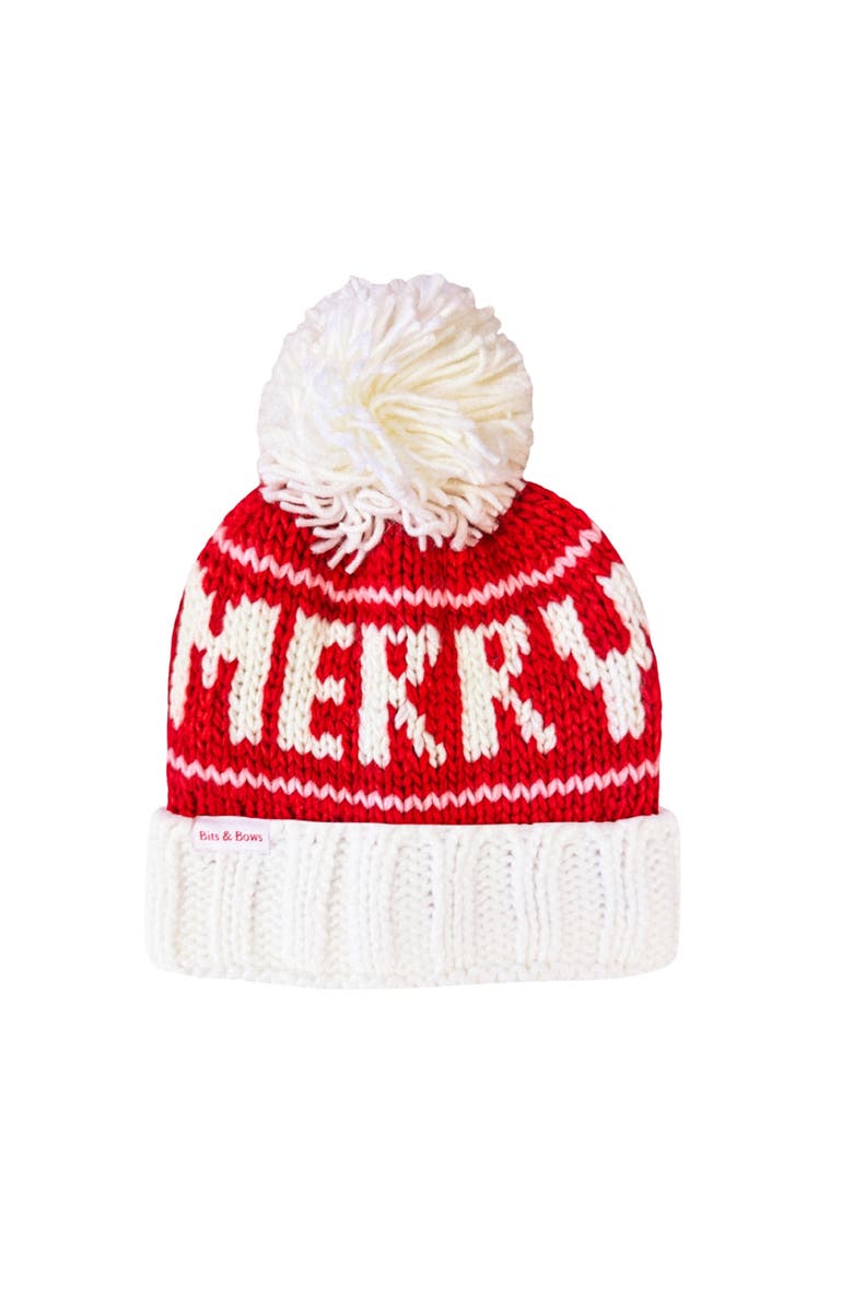 Bits & Bows Merry Knit Hat/Mittens Bundle, Alternate, color, Red