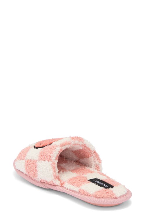 Joe Boxer Faux Fur Happy Face Slide Slipper In Brown