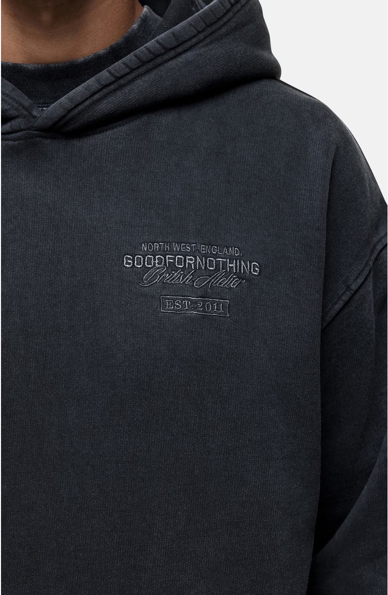 Good For Nothing Vintage Washed Black Atelier Hoodie, Alternate, color, Black