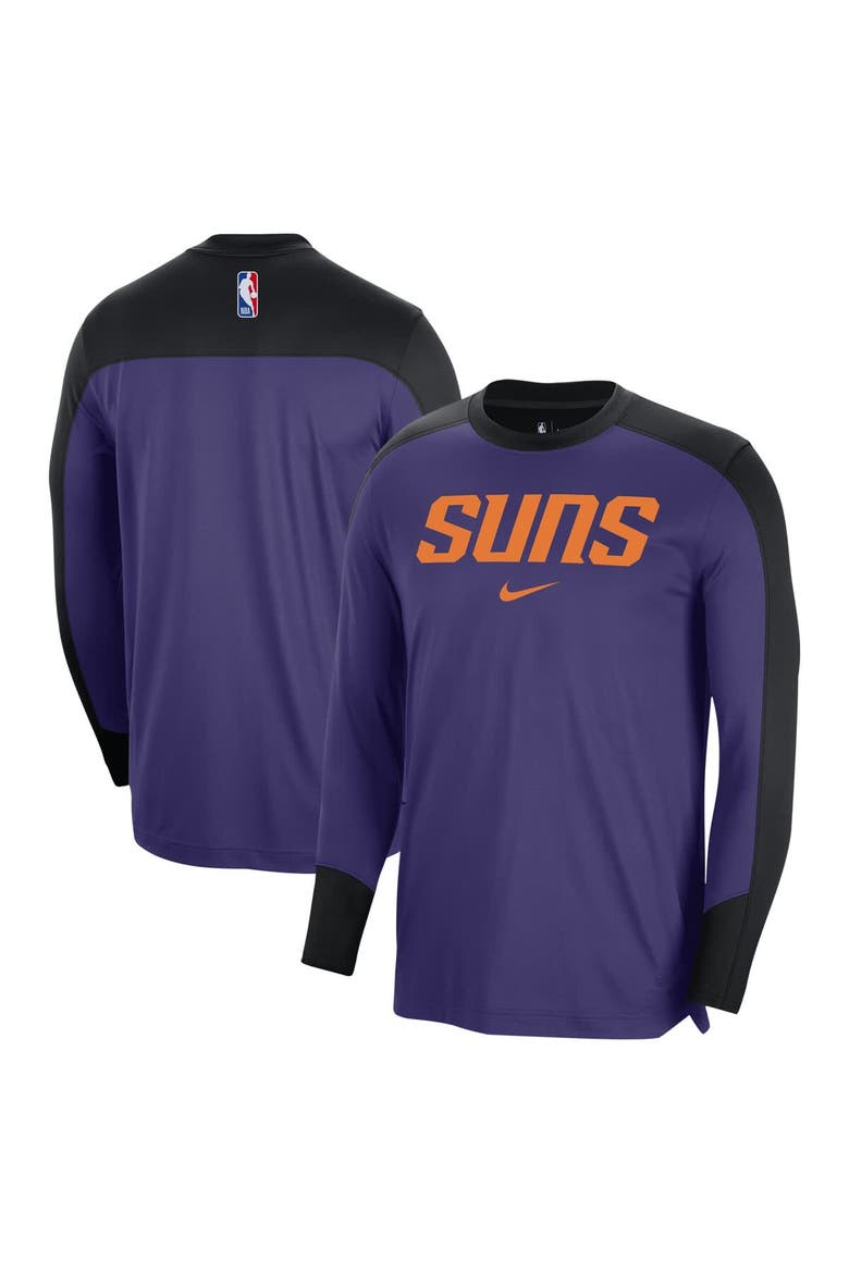 Men's Nike Purple Phoenix Suns 2024/25 Authentic Pre-Game Legend Long Sleeve Shooting Shirt, Main, color, Purple