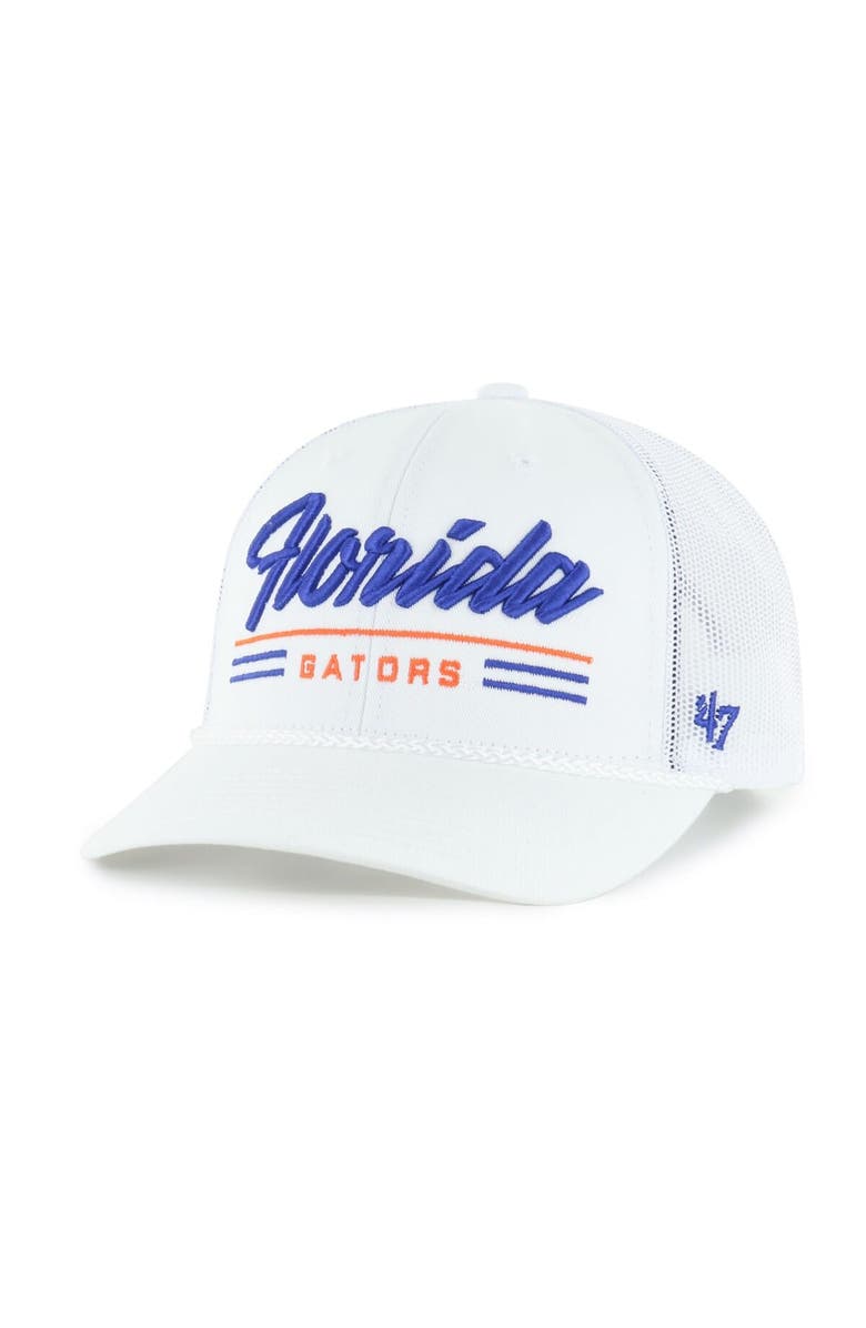 '47 Men's '47 White Florida Gators Garner Rope Trucker Adjustable Hat, Main, color, 