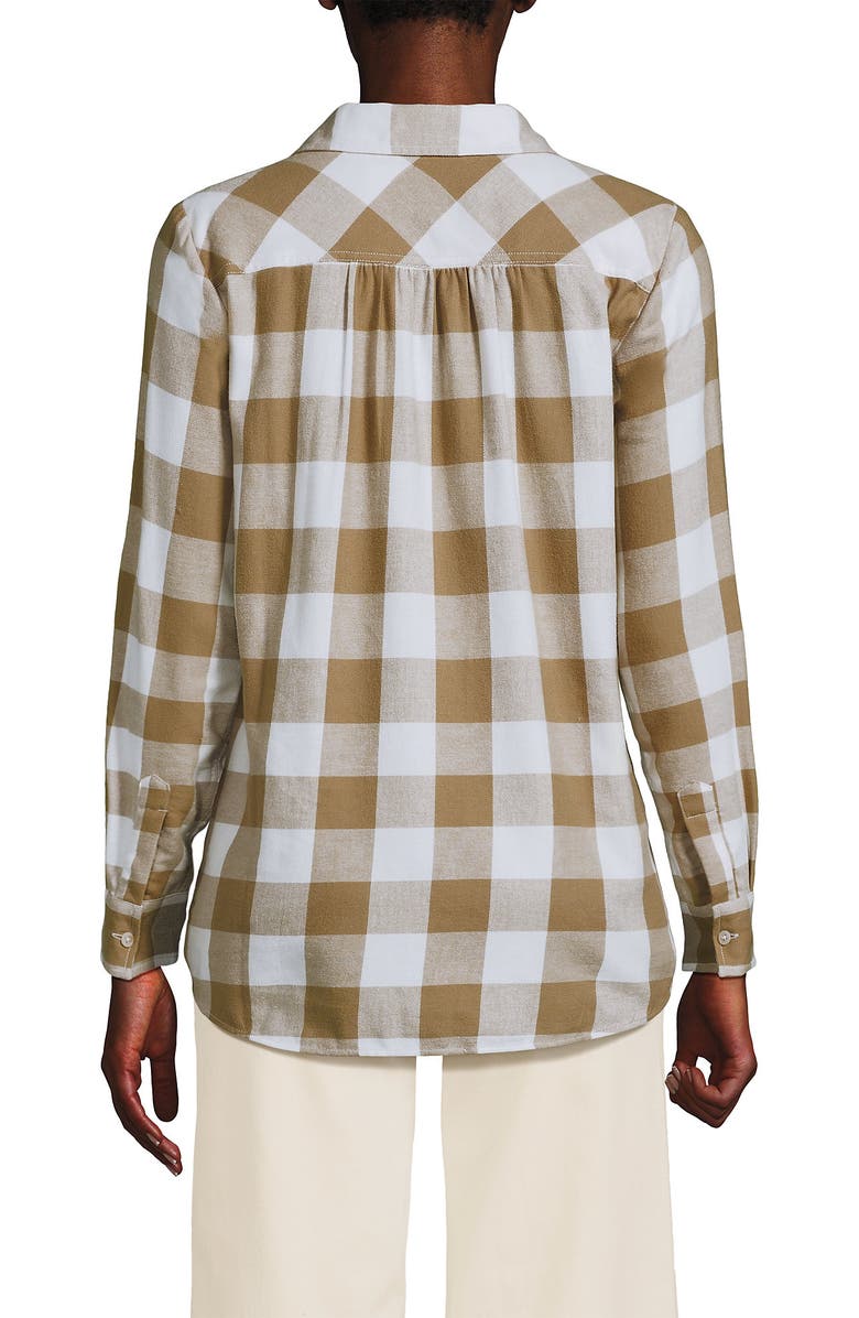 Lands' End Flannel Shirt, Alternate, color, Rich Camel Buffalo Check