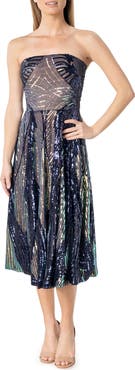 Dress the Population Sequin Strapless Fit & Flare Dress