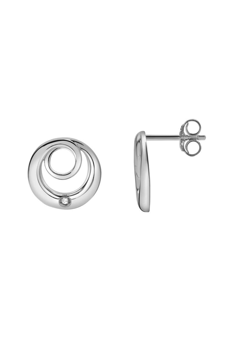LuvMyJewelry Orlena Sterling Silver 0.02 Ct Diamond Circle Stud Earrings, Main, color, 925 Sterling Silver