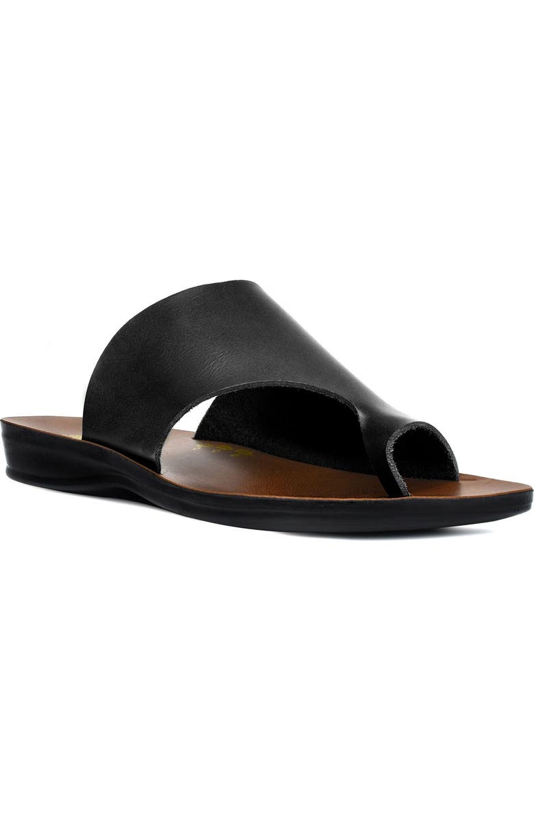 AEROSOFT Daffodil Vintage Thong Sandal, Main, color, Black