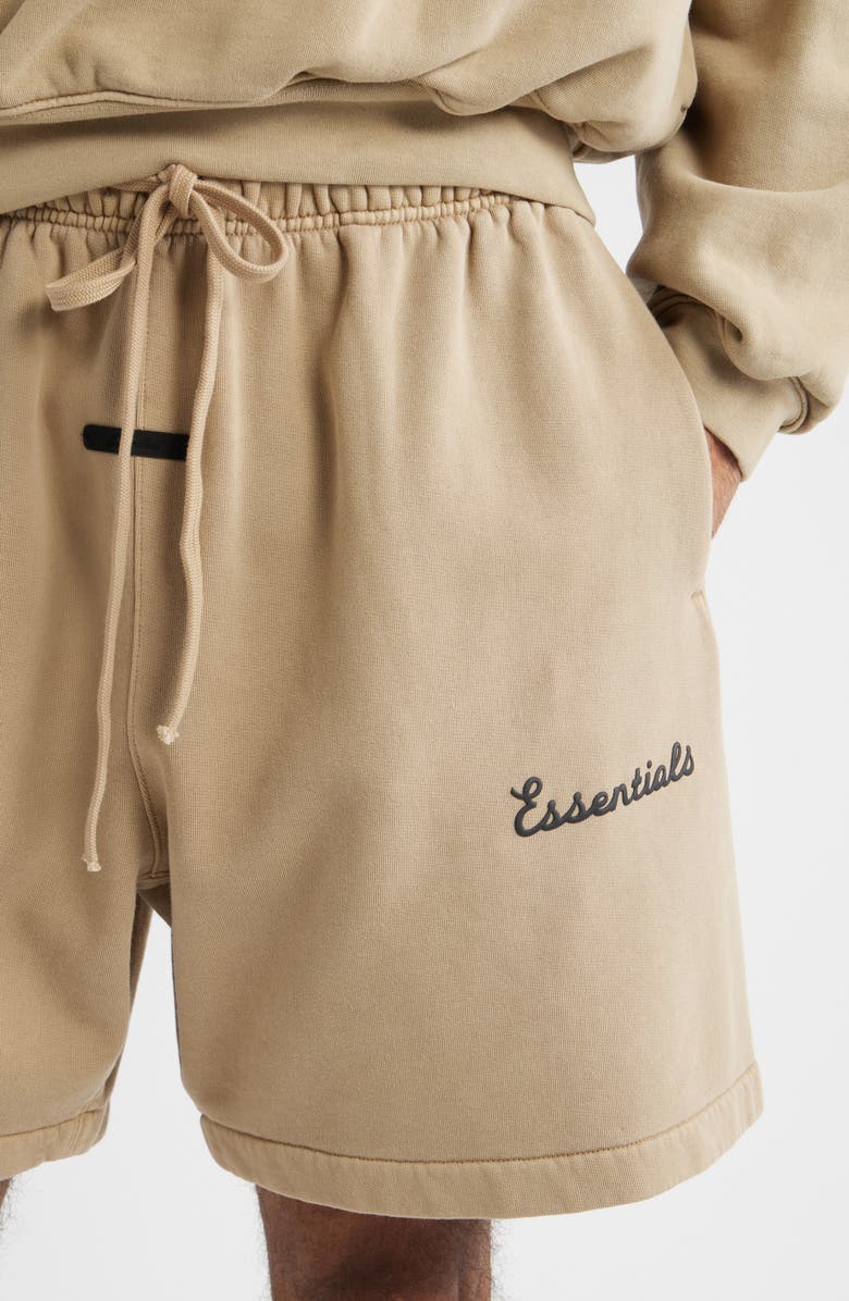 Fear of God Essentials Classic Fit Training Logo Sweat Shorts, Alternate, color, Faded Dune