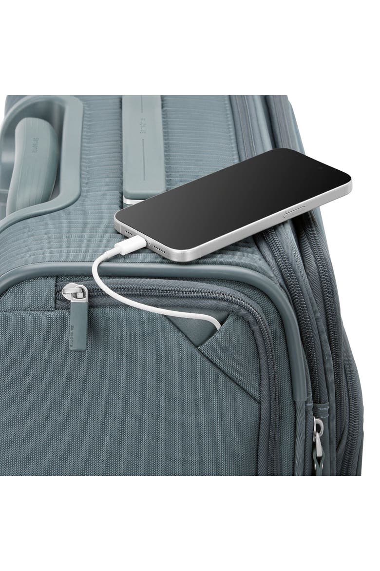 Silhouette 18 Softside Expandable Carry On Spinner Luggage, Alternate, color, Slate Blue