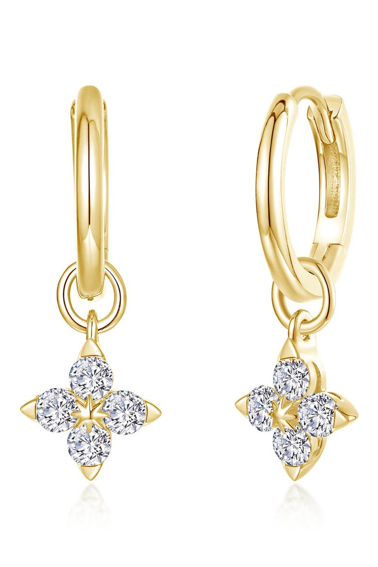 Trillium Simulated Diamond Dangle Earrings, Main, color, GOLD