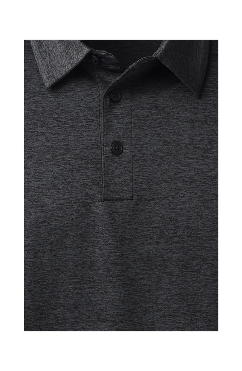 Lands' End Short Sleeve Space Dye Polo Shirt, Alternate, color, Black Space Dye