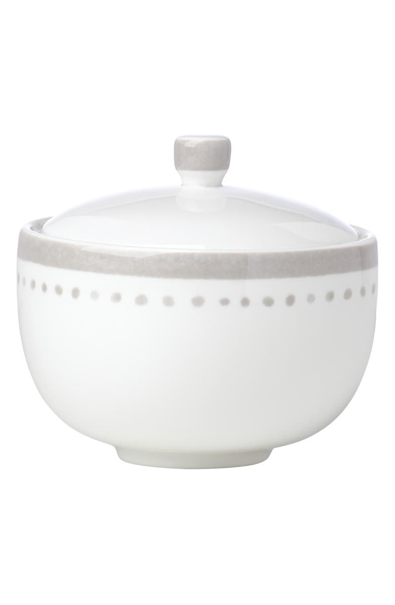 Kate Spade New York street grey porcelain sugar bowl, Main, color,