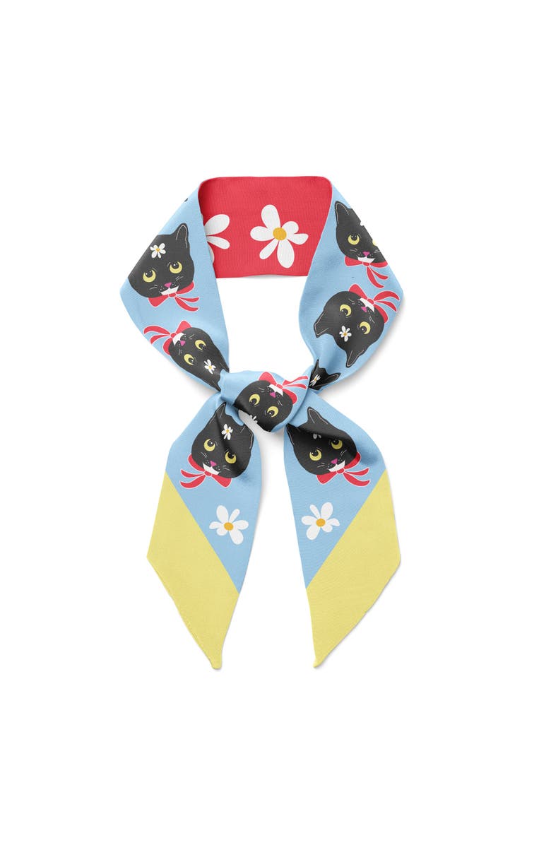 Centinelle Naoko Cat Twilly Ribbon Scarf, Main, color, Multicolor