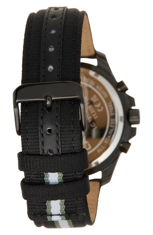 Lacoste Toronga Dual Time Leather & Textile Strap Chronograph Watch, 44mm In Green