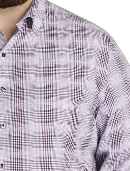 Synrgy By Dxl Big & Tall Large Plaid Sport Shirt In Purple