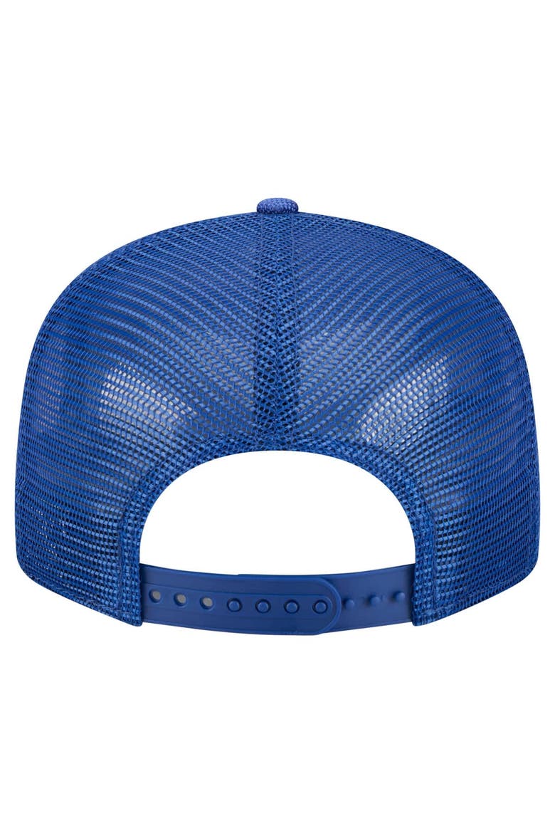Men's New Era  Royal New York Mets Split Panel 9FIFTY Trucker Snapback, Alternate, color, Royal