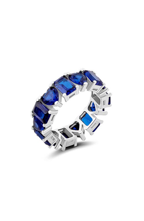 Shymi Heart & Emerald Cubic Zirconia Eternity Ring