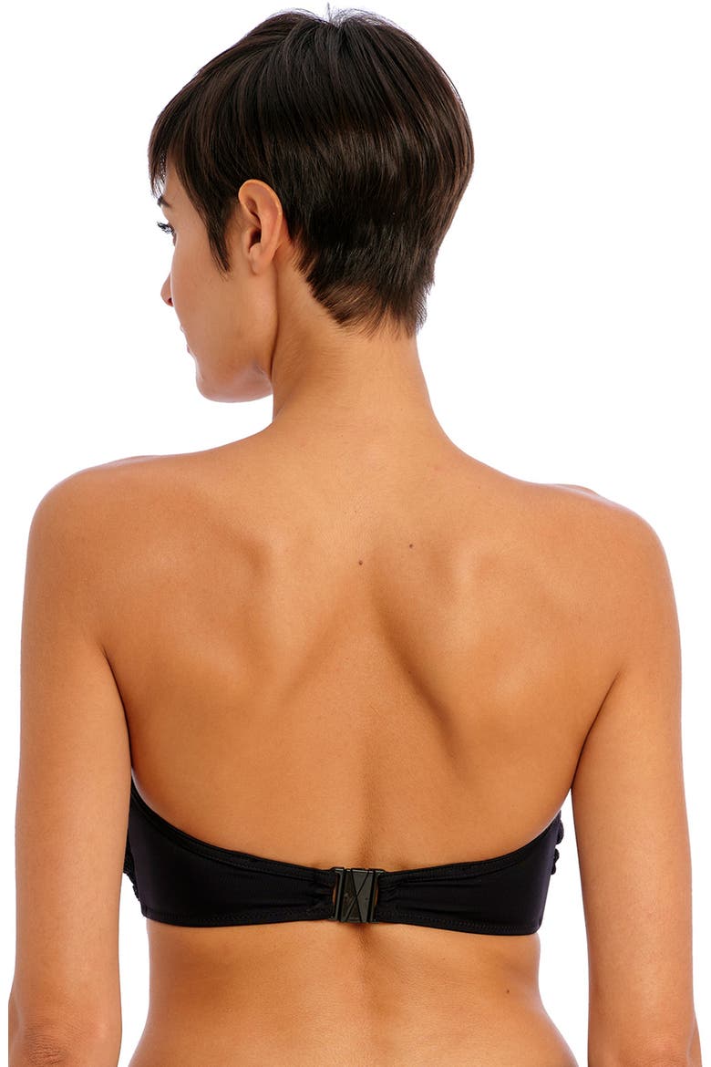 Ibiza Waves Bandeau Bikini Top, Alternate, color, BLACK