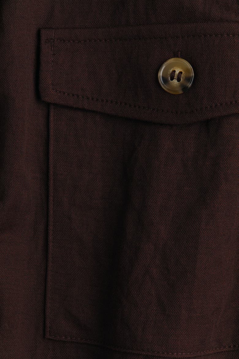 Piqué Pullover Shirt, Alternate, color, Dark brown