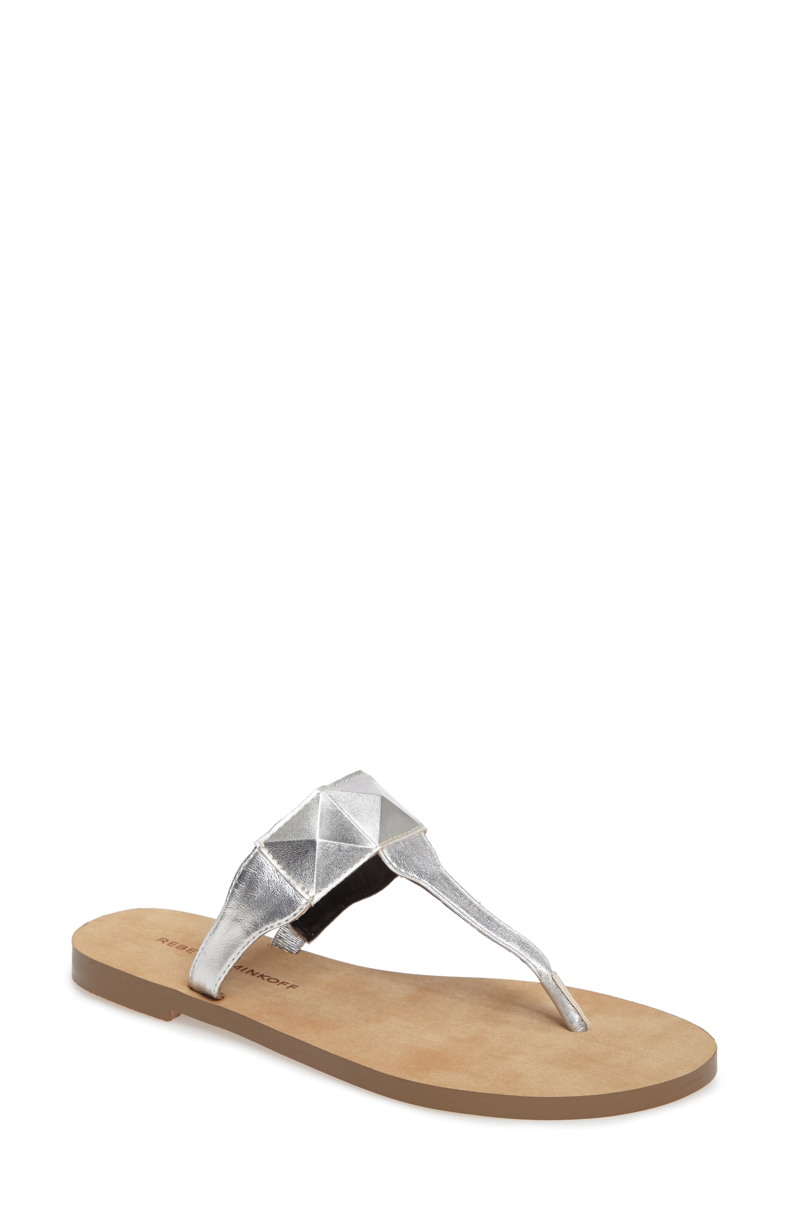 Eloise Flip Flop Sandal, Main, color, SILVER METALLIC