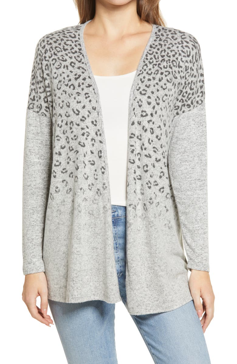 Bobeau Open Front Cardigan, Main, color,