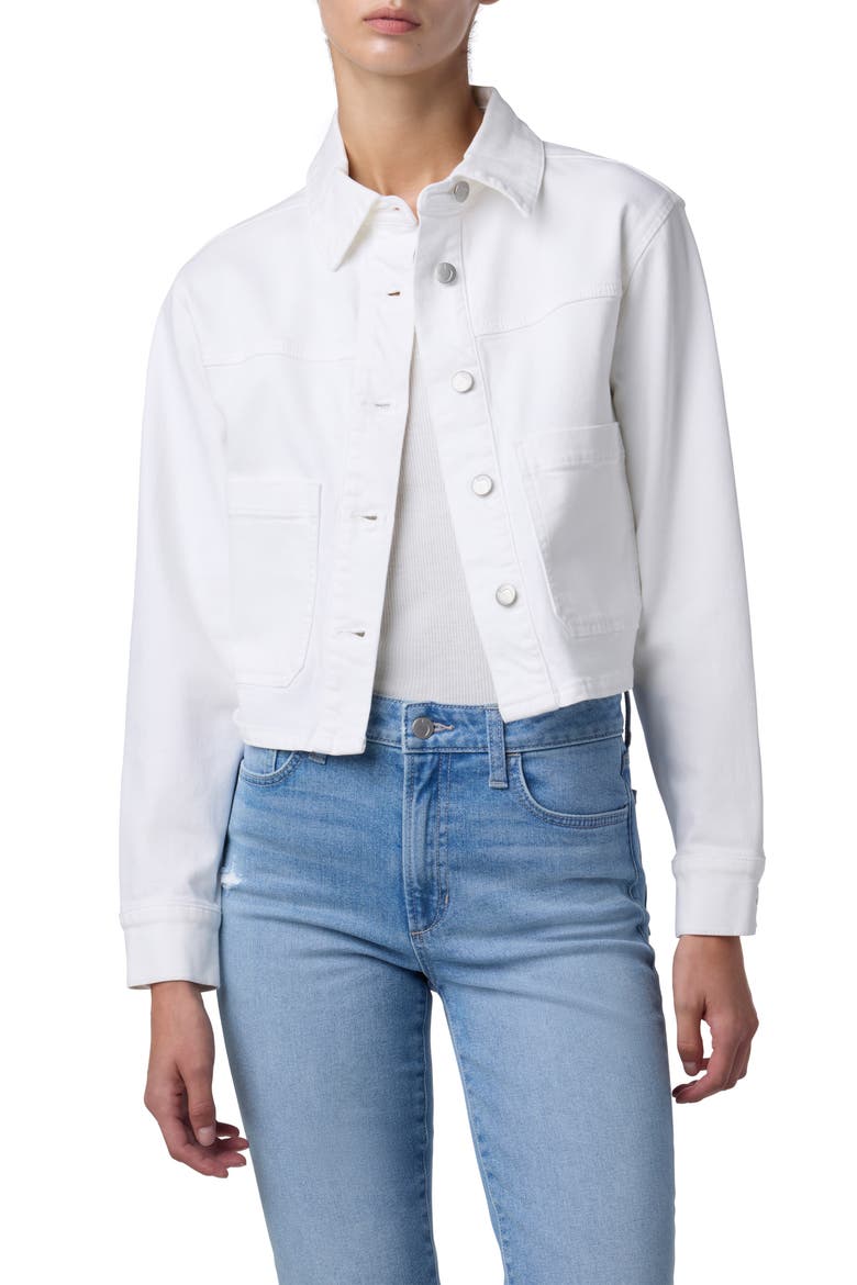 Crop Denim Jacket, Alternate, color, WHITE