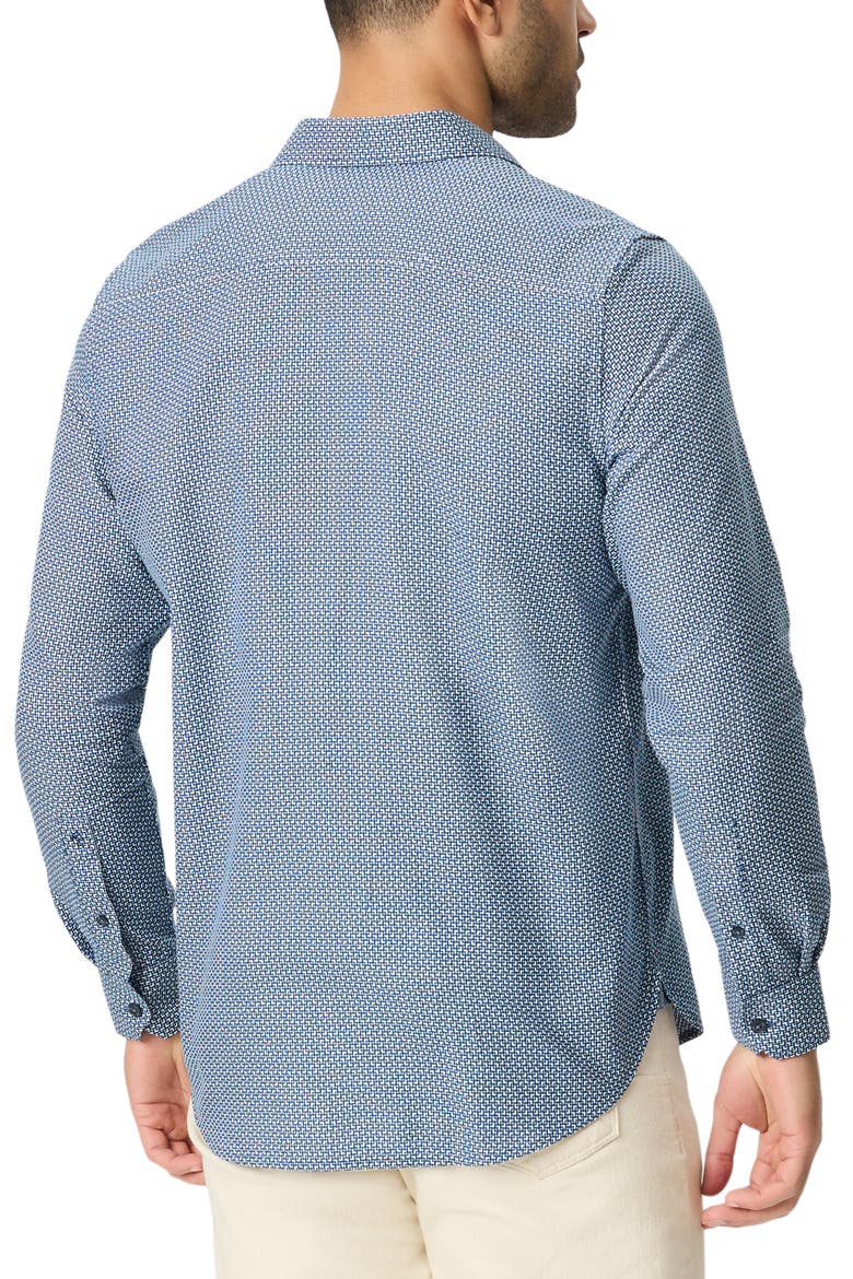 Flagler Long Sleeve Cotton Shirt, Alternate, color, NAVY
