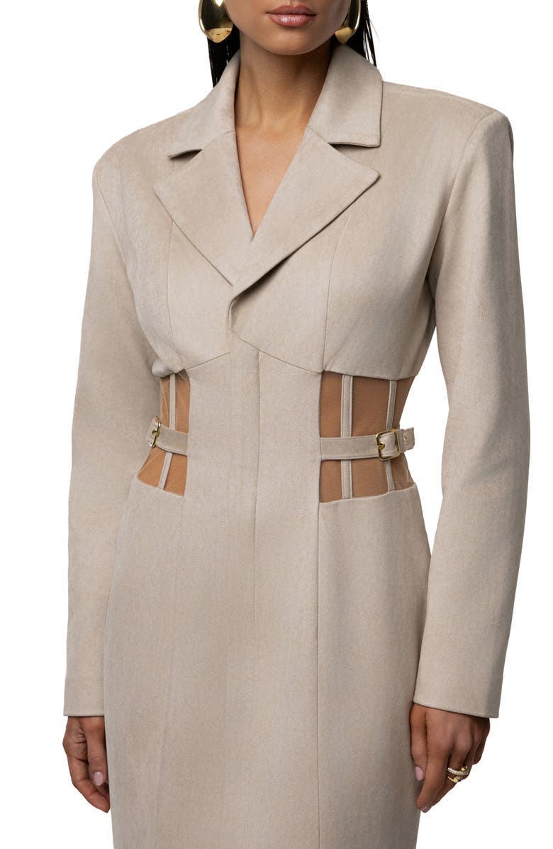 JLUXLABEL Faux Suede Maxi Coatdress, Alternate, color,