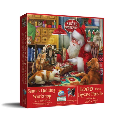 Santa's Quilting Workshop 1000 piece Jigsaw Puzzle for Adults
