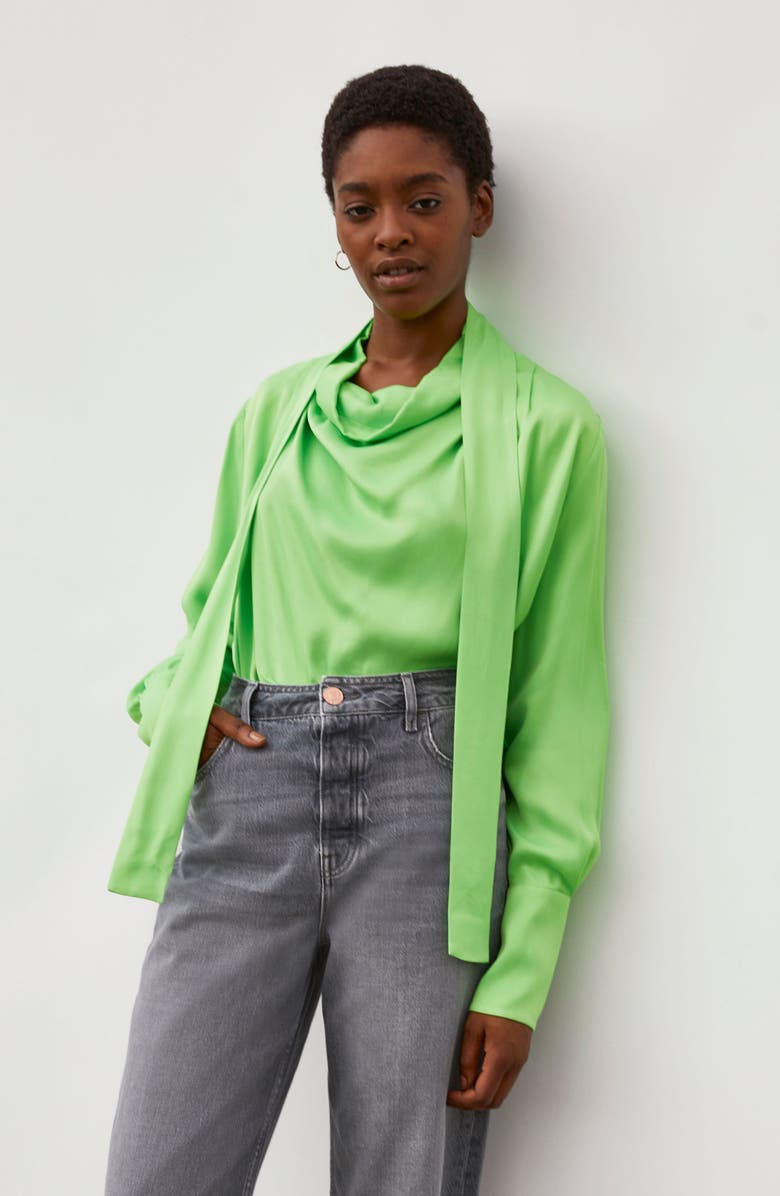 River Island Cowl Tie Neck Blouse, Alternate, color, 