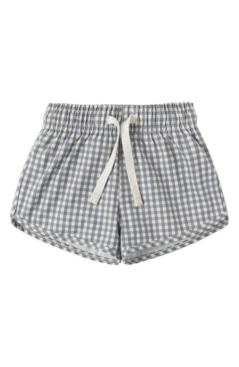 Gingham Print UPF 50+ Swim Trunks (Baby)