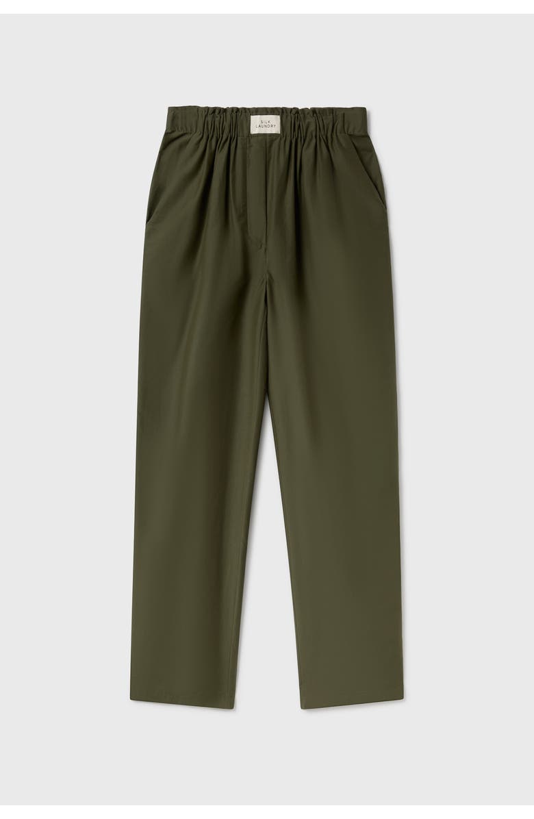 SILK LAUNDRY COTTON SILK PAPER BAG PANTS PINE, Main, color, Pine