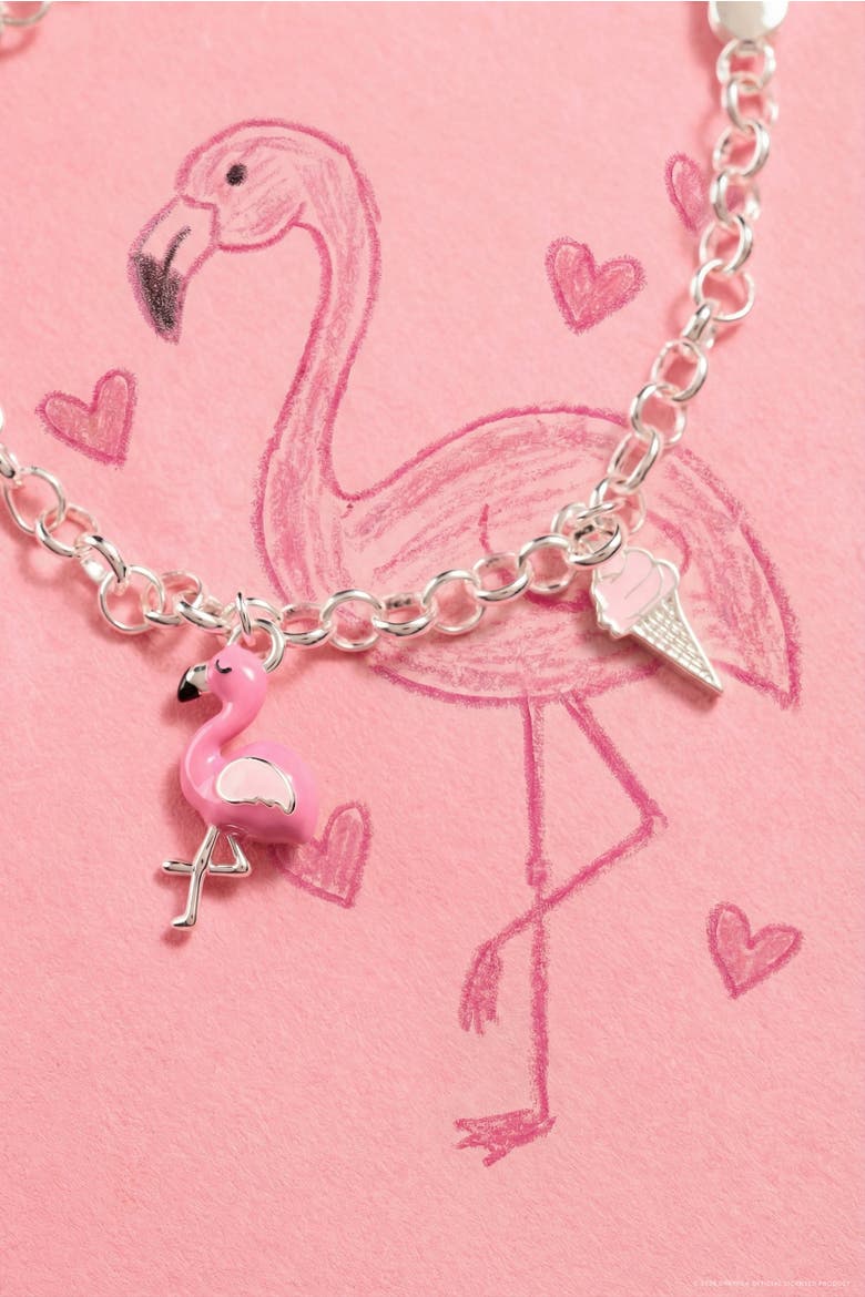 Crayola x Alex and Ani Fan Favorites Tickle Me Pink Charm Bracelet, Alternate, color, Silver