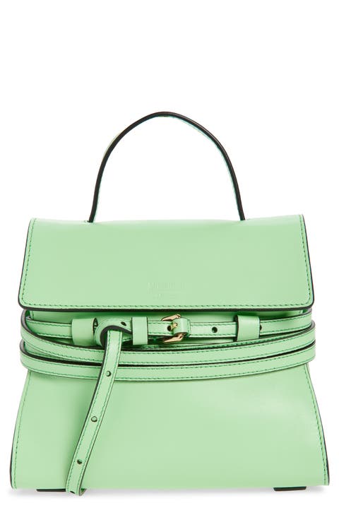 Small Tie Me Leather Top Handle Bag