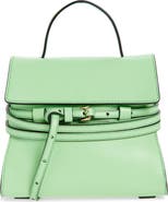 Moschino Small Tie Me Leather Top Handle Bag