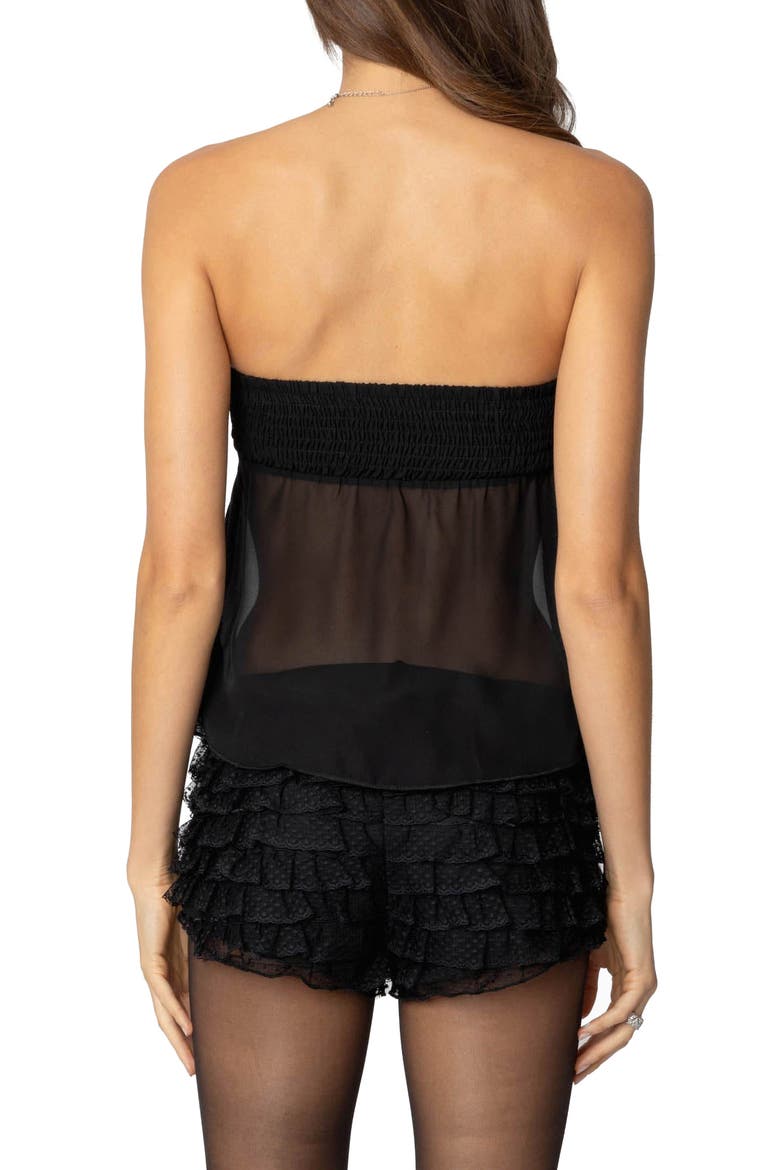 Starfish Embellished Strapless Top, Alternate, color, BLACK