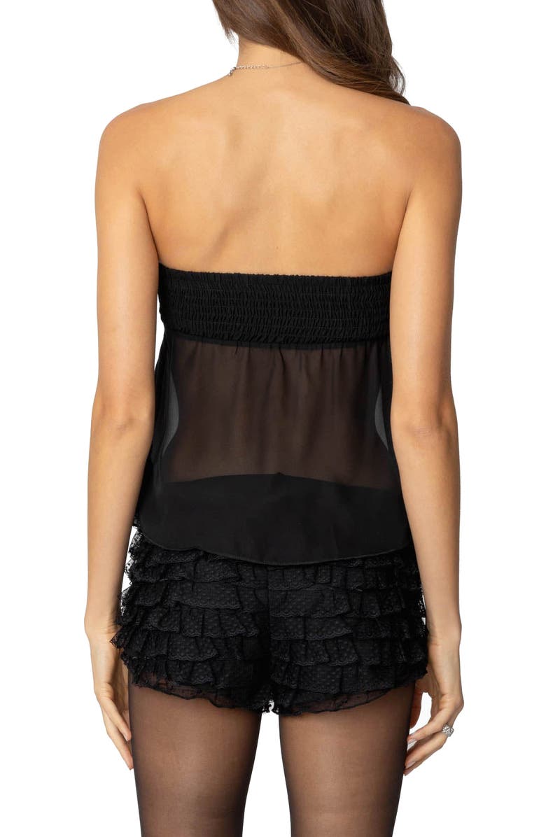 EDIKTED Starfish Embellished Strapless Top, Alternate, color, Black