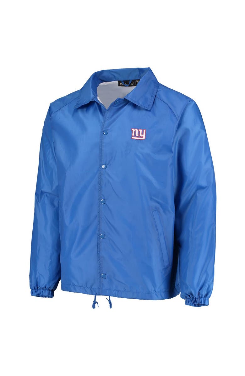 DUNBROOKE Men's Royal New York Giants Coaches Classic Raglan Full-Snap Windbreaker Jacket, Alternate, color, Royal