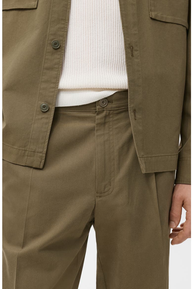 Cotton Blend Straight Leg Pants, Alternate, color, OLIVE GREEN