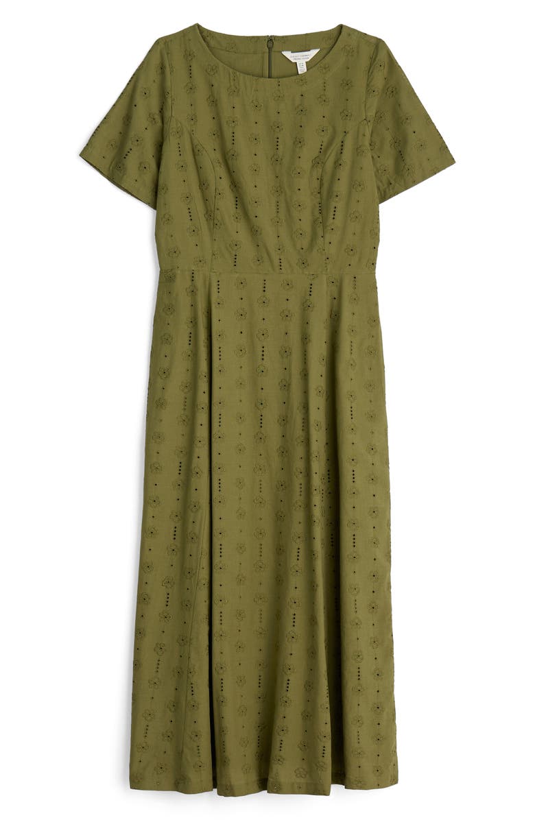Seasalt Cornwall Garden House Eyelet Embroidered Midi Dress, Alternate, color, Creek