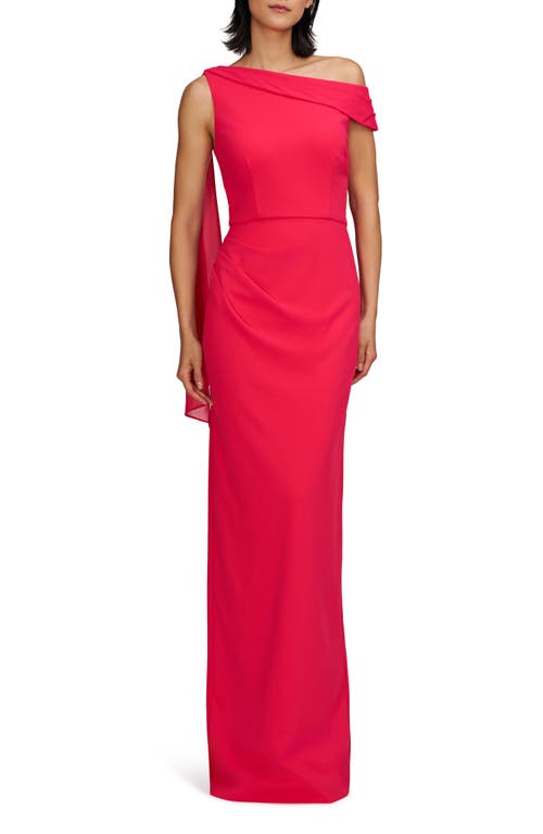 Js Collections Selene Sleeveless Column Gown In Magenta Gloss