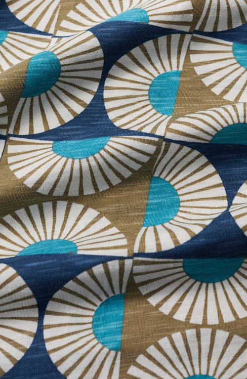 Seasalt Cornwall Ocean Gaze Daisy Print Organic Cotton Jersey Tunic In Blue