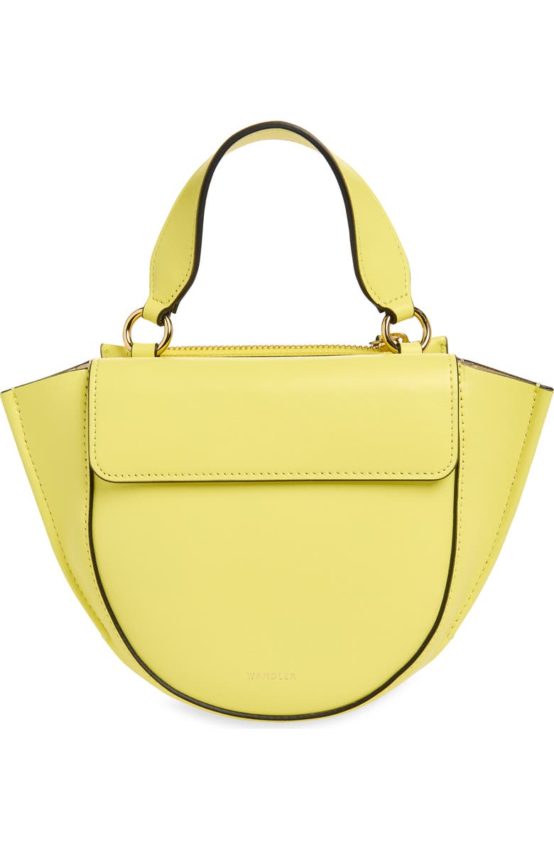 Wandler Small Hortensia Leather Handbag, Main, color, Lemon